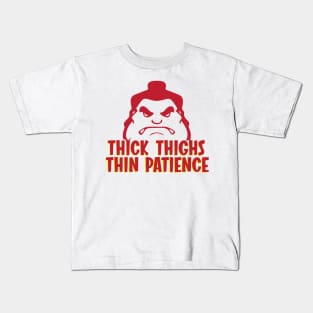 Thick Thighs Thin Patienec Kids T-Shirt